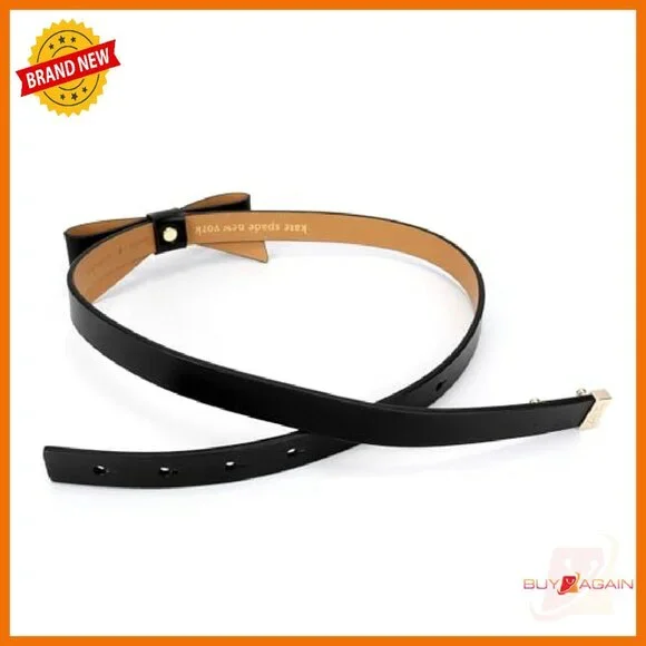 Leather Bow Belt Adjustable Pinhole Closure Formal Casual Accessory